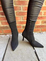 Black Pointed High Heel Boots